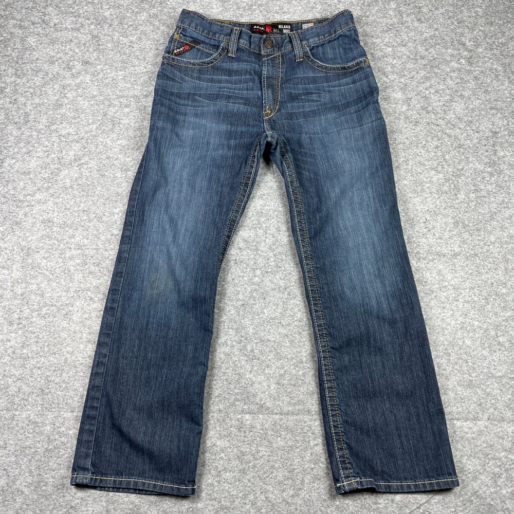 Ariat FR Jeans Mens 31x30 (Fits 29x28) Blue M4 Relaxed Boot Cut Flame Resistant